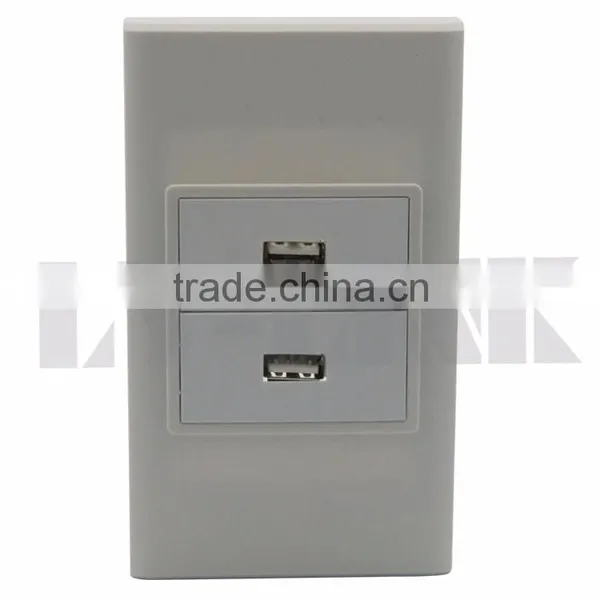 Dual Ports USB Female to Female Wall Plate Support Customization