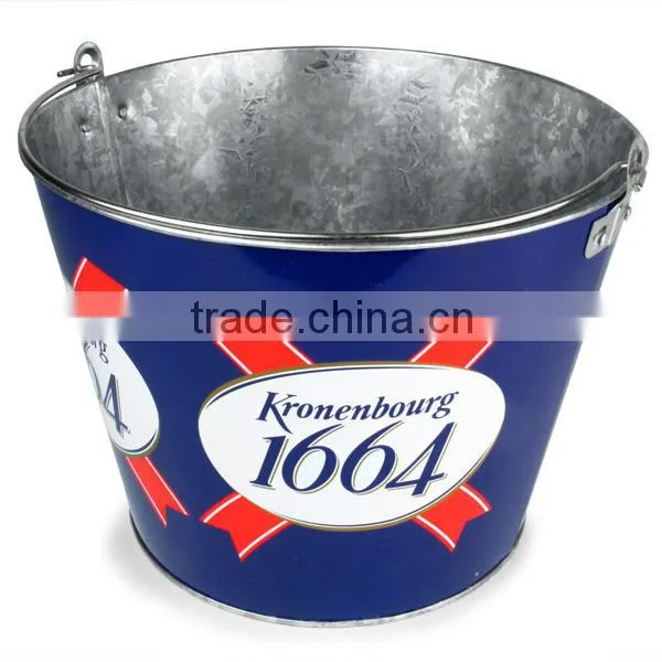 5QT Metal Tin Ice Bucket With Bottle Opener photo-2