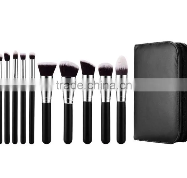 High-end 10pcs Black Cosmetic Brush Set Bag photo-5