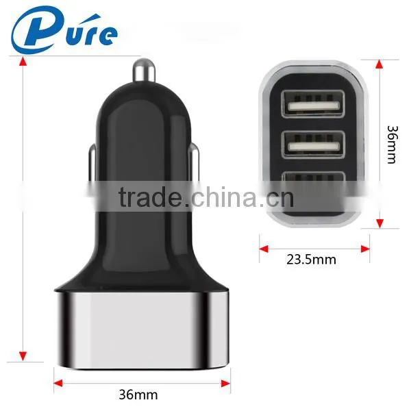 Factory New Product Promotional Multicolor 3 Port Usb Car Charger With LED Light Indication photo-5