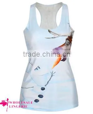 White Snowman Olaf in Frozen 3D Printed Ladies Fashion Tops Tank Tops 2015 photo-6