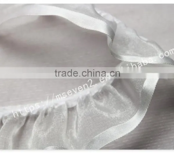 High Quality 4cm Width Folded Organza Fabric Trim in Silver photo-4
