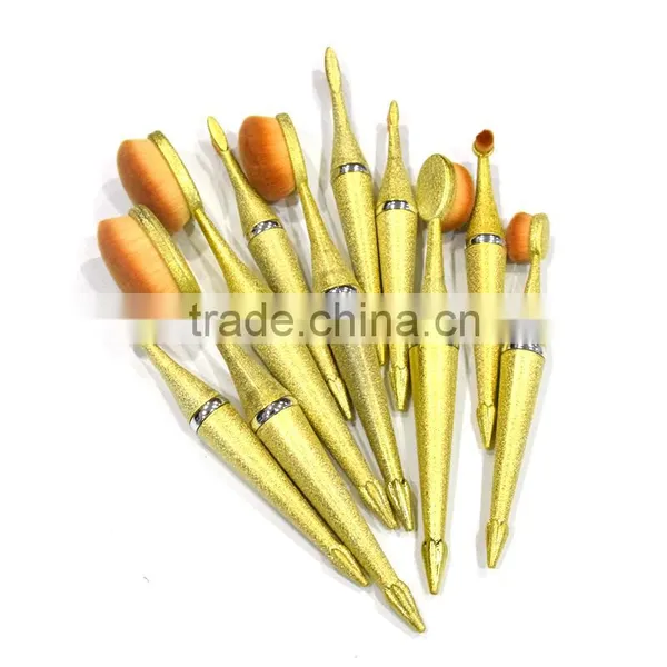 10pcs Pink Oval Multi-purpose Full Usage Use Makeup Brush Ruber Handle Toothbrush Set photo-6