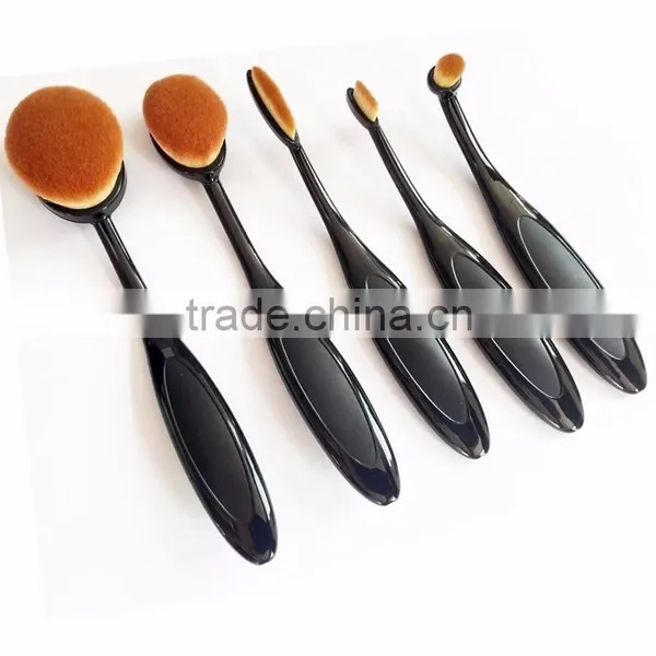 2016 Best Seller Tooth Brush Style Oval Makeup Brush Set, Eyebrow Eyeliner Lip Oval Makeup Brush photo-3