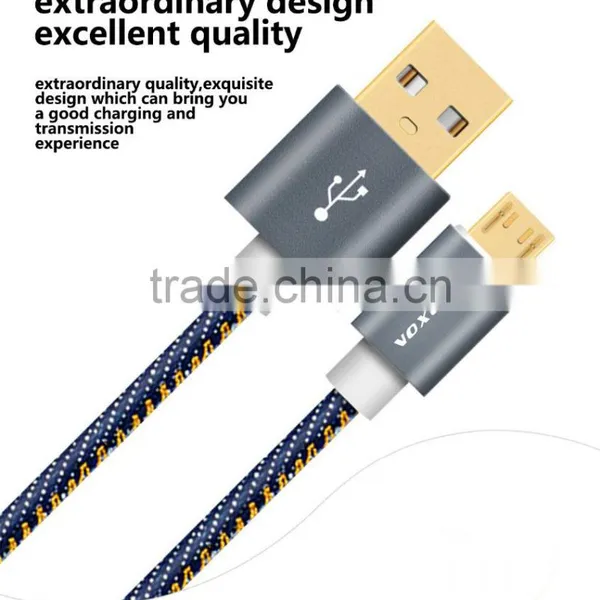 Voxlink Fast Charging 5V 2a Denim Gold Plated 1m USB Type c Charger Cable for Macbook photo-4