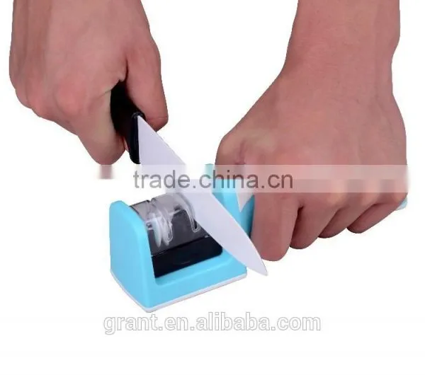 Two Stages (Diamond & Ceramic) Kitchen Knife Sharpener ,Sharpening Stone Household Knife Sharpener Kitchen Cutting Tools photo-4
