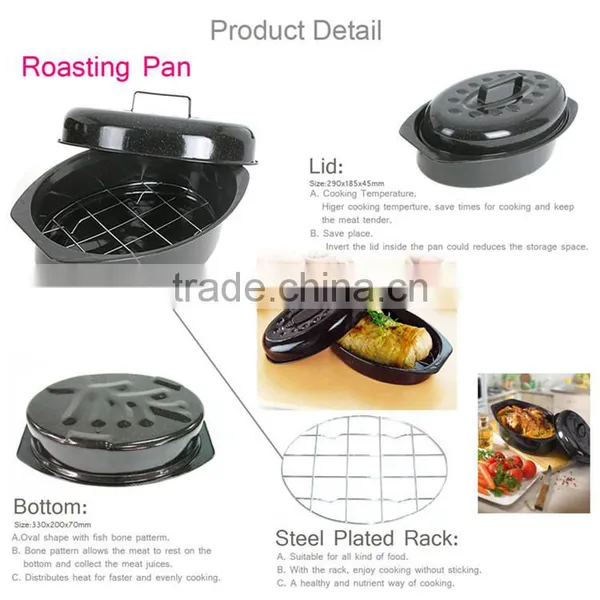 Enamel Oven Chicken And Duck Industrial Roaster With Rack photo-6