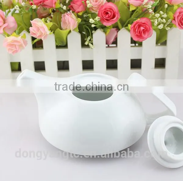 Bulk Supply Wholesale Cheap Custom Logo Euro Style White Porcelain Tea Pot, Cheap Ceramic Teapot photo-3