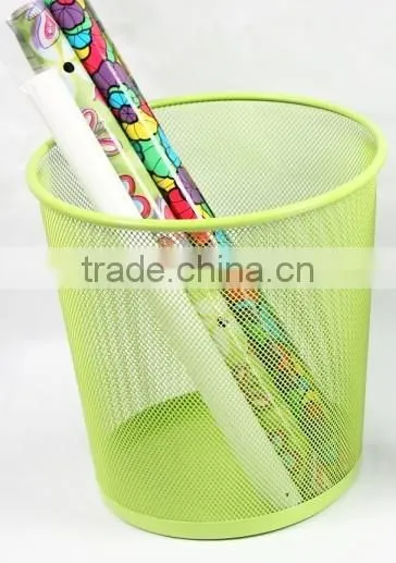 Hangzhou Office and Home Supplies Cheap Metal Wire Mesh Green Round Waste Basket photo-2