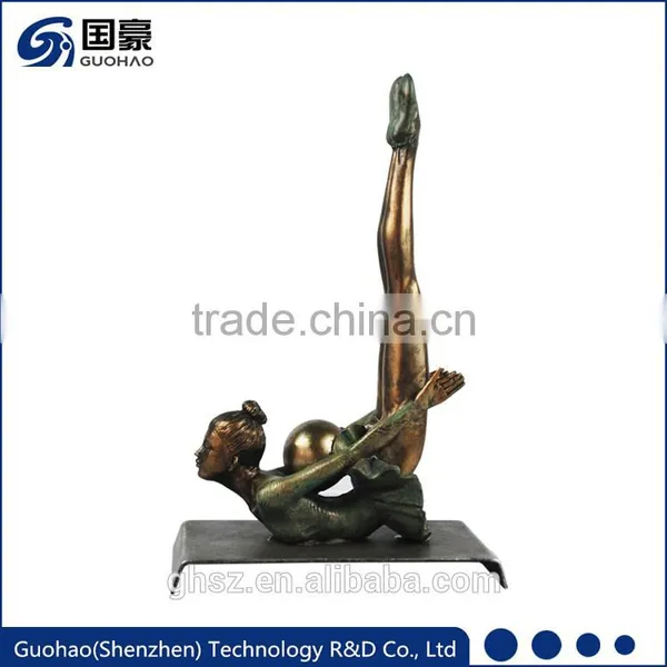 Rhythmic Gymnastics Floor Exercise Bronze Statue Abstract Lady Body Art