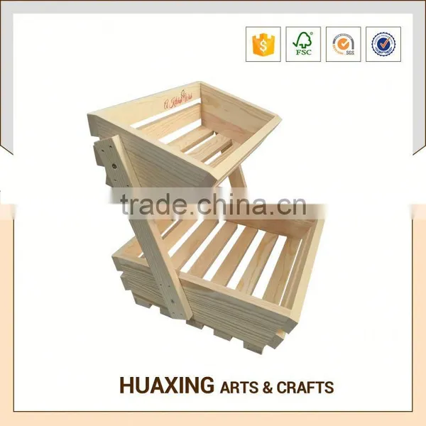 Modern Style Wood Slice Wooden Fruit Basket photo-4