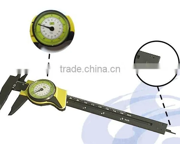150mm 6 Inch Double Color Plastic Fiberglass Dial Vernier Caliper for Measuring Tools photo-2