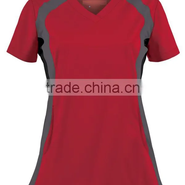White Cross Scrubs Color Contrast Mixer Side V Neck Stretch Women Doctor Hospital Sport Tops Supplier China photo-4