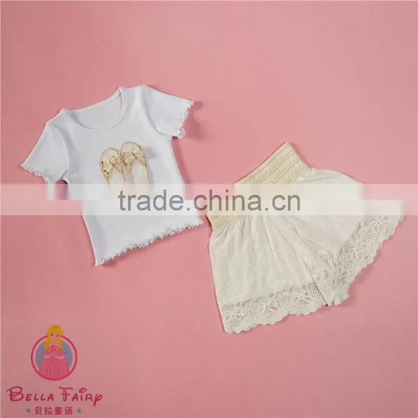 New Popular Baby Girls Lace Shorts Set,2pcs Set for Toddler Girls photo-3