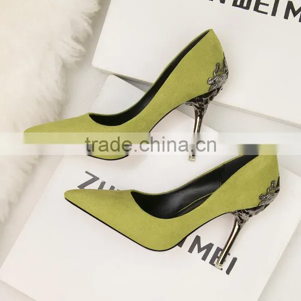 HFR-JS14034 Spanish Leather Women Stylish High Heel Shoes photo-5