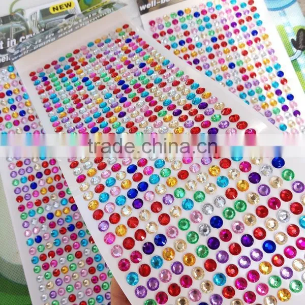 Custom Multi Mix Color Five Star Shape Self Adhesive Diy Gem Rhinestone Acrylic Sticker photo-6