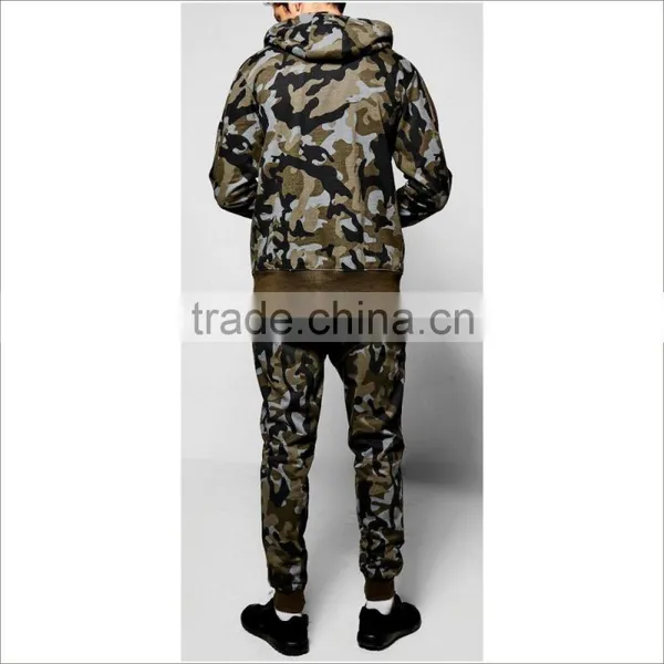 Custom Your Logo and Print Camo Tracksuit Cotton Sport Latest Design Tracksuit photo-3