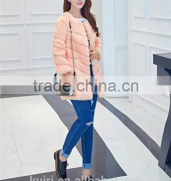 Genuine Rabbit Fur Coat Women Rabbit Fur Coat Winter Natural Fur Jacket Winter Overcoat photo-4