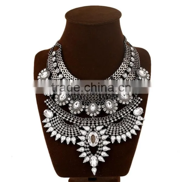 Wholesale Chunky Statement Necklace in China Crystal Jewelry Diamond Jewellry photo-2