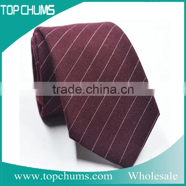 Korea Style Fashion Stripe Printing Men Neck Ties Skinny Cotton Tie photo-4