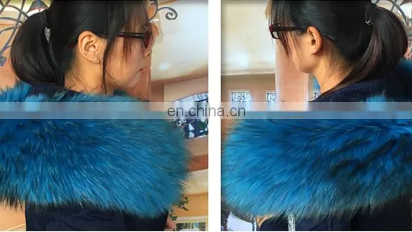 Factory Wholesle 100% Real Raccoon Fur Collar photo-3