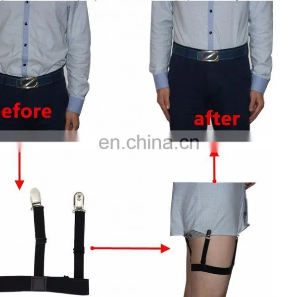 Wholesale One Pair Men's Colorful Elastic Shirt Stays Holders Garter With Non-slip Locking Clamps photo-2
