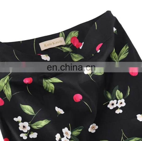 Kate Kasin Occident Women Fashion OL Causal Hips-Wrapped Mermaid Floral Print Tight Pencil Skirt KK000220-2 photo-4