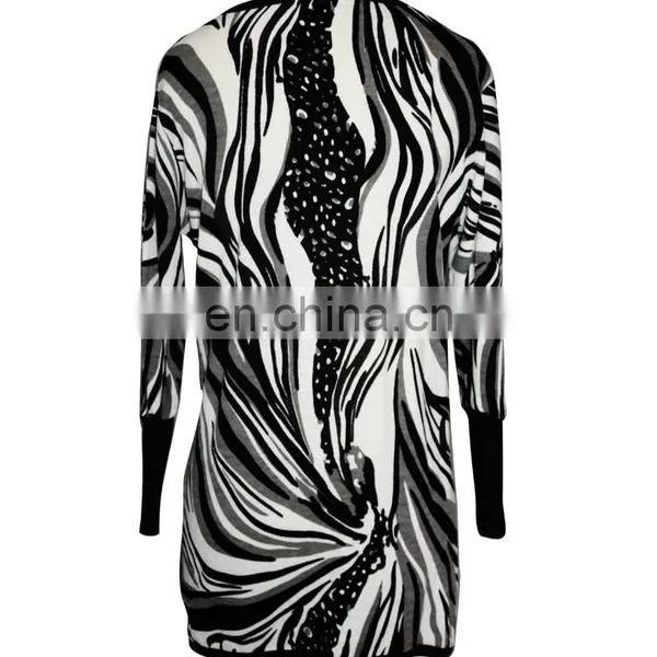 Abstract Paisley Worsted Round Neckine Tunic For Old Women photo-2
