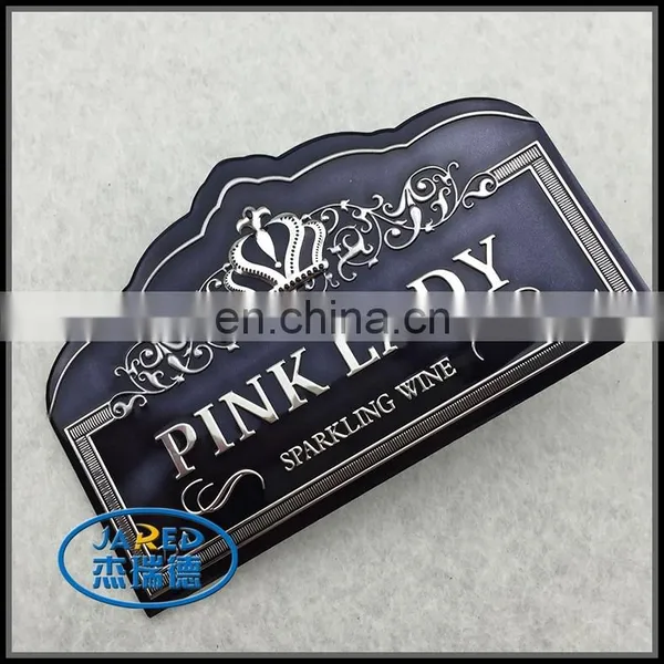 Cheap Customized Metal Crafts Aluminum Wine Label With Protective Film