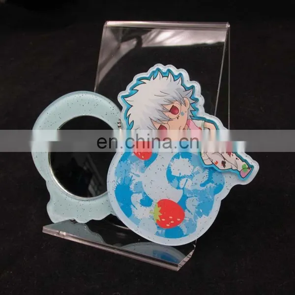 Cartoon Printed Cosmetic Clear Acrylic Keychain With Mirror photo-2