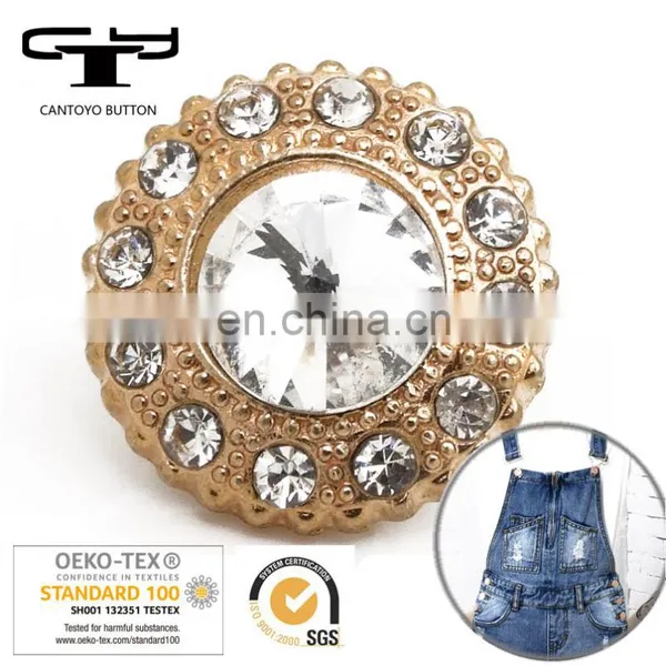 N-CTY-112 Coat Denim Decorative Crystal Metal Shank Button
