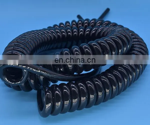 Spiral Retractable Coil Network Cat5e Patch Cable Low Voltage Flexible Retractable Spiral Spring Coiled Cable photo-5