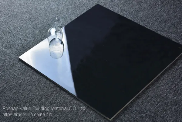 Super Black and Super White Glossy Finish Polished Porcelain Floor Tiles photo-4