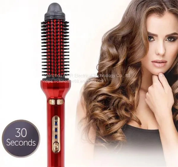 New Design Iron Hair Curler Brush Professional Heater Curling Brush Rechargeable Automatic Hair Curler AE-504