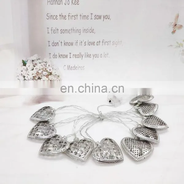 Wedding Holiday Decoration Battery Operated 10LED Metal Heart Shaped String Light photo-5