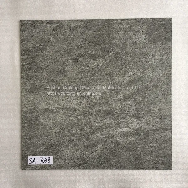Office Exhibition Hall Imitation Stone PVC Floor Furniture Factory Meeting Room Stone Plastic Floor Black Square Plastic Floor Tile photo-2