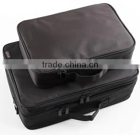 Hard Shell Professional Polyester Makeup Case,black Nylon Beauty Train Case Bag,cosmetic Travel Carry Case Bag photo-2