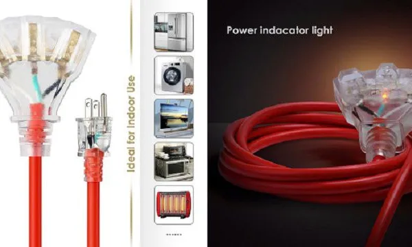 3-Conductor Single-Outlet Extension Cords W/Light 5-15P 15A 125V~ photo-3