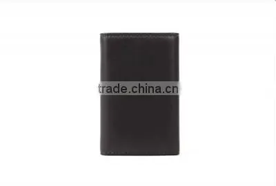 Slim and Simple Wholesale Super-soft Genuine Leather Tri-fold Key Case With Key Rings photo-3