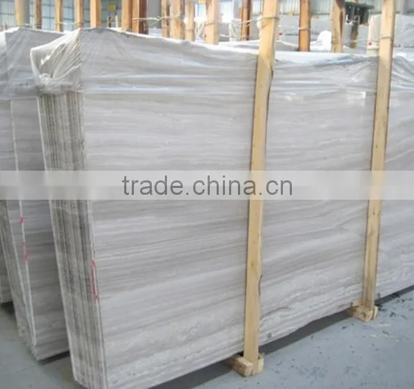 Good Price Natural Polished White Wooden Vein Marble Tiles photo-3
