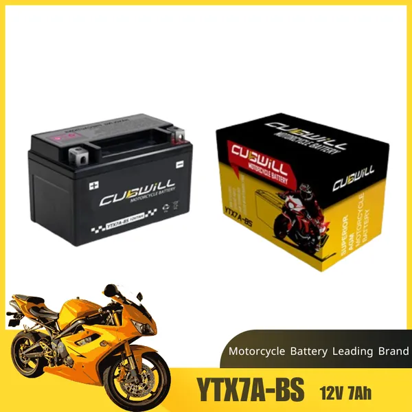 Аккумулятор YTX7A - BS на основе свинцовой кислоты для мотоцикла, детали мотоцикла, 12В 7Ач, аккумулятор для запуска мотоцикла