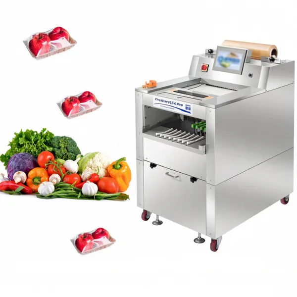 Semi-automatic Stretch Film Packaging Machine for Fruits and Vegetables Automatic Stretch Film Wrapper for Fresh Meat