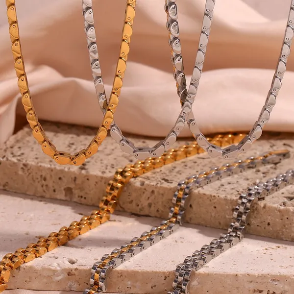 Hammered Texture Stainless Steel Necklace 20-inch Solid 304 Steel Non-Allergenic Low MOQ Wholesale