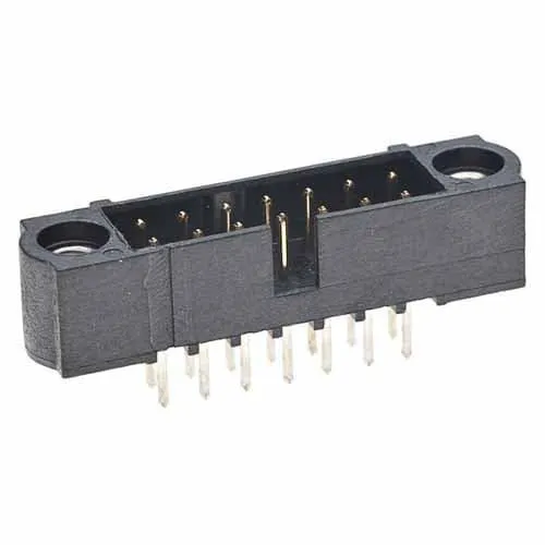 Harwin M80-500200510+10 Pos. Male Plug DIL Straight 3.3mm THT Connector, Jackscrews, Gold photo-2