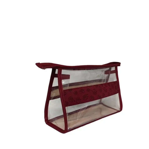 Floral Embossed Clear PVC Toiletry Bag photo-2
