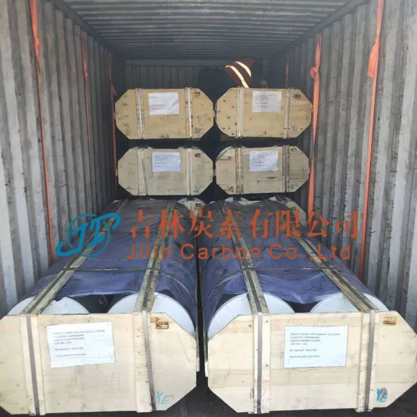 Jilin Carbon Graphite Electrode for LF Refining Furnace HP 350mm High Thermal Conductivity Carbon Material photo-3