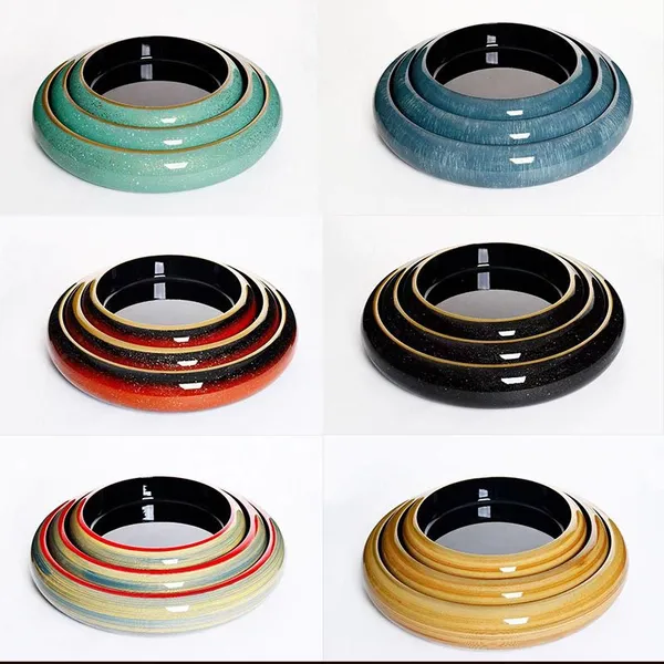 New Arrive Japanese Restaurant Dry Ice Tray Plate Round Sushi Basin Barrel Plastic Sushi Tray Sashimi Serving Platter Sushi Oke