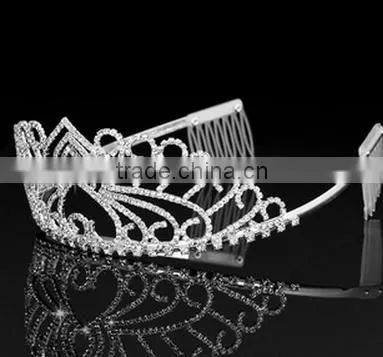 2015 New Style Luxury Diamond Big Crown and Tiara Wholesale Bridal Hair Accessories photo-2