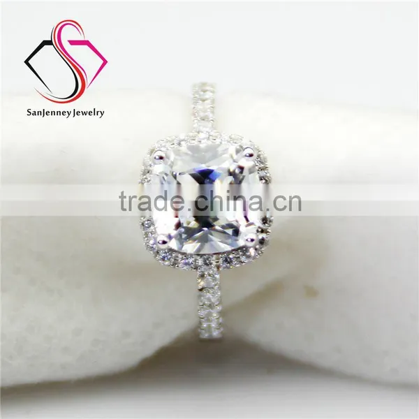 Cushion Cut Esmedora Moissanite 1.8CT 7mm Center 14k 18k White Yellow Gold Platinum Diamond Engagement Ring photo-4