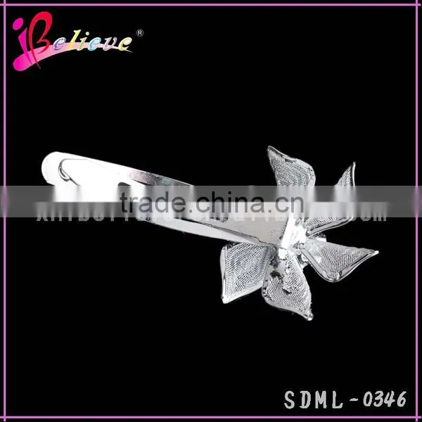 Hot Sale Fashion Hair Clip,silver Metal Hair Pin,flower Hair Clip With Diamond photo-4